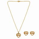 Urthn Minimal Anti Tarnish Love Pendant Chain Necklace & Earrings Set for Women(Pack Of 6)