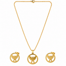 Urthn Minimal Anti Tarnish Butterfly Pendant Chain Necklace & Earrings Set for Women(Pack Of 6)