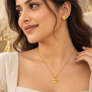Urthn Beautiful Anti Tarnish Heart With Love Pendant Necklace with Matching Earrings for  Party Wear(Pack Of 6)