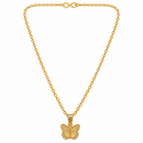 Urthn Dazzling Austrian Stone Gold Plated Butterfly Chain Pendant for Women(Pack Of 12)
