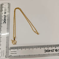 Urthn Dazzling Austrian Stone Gold Plated Heart Chain Pendant for Women(Pack Of 12)