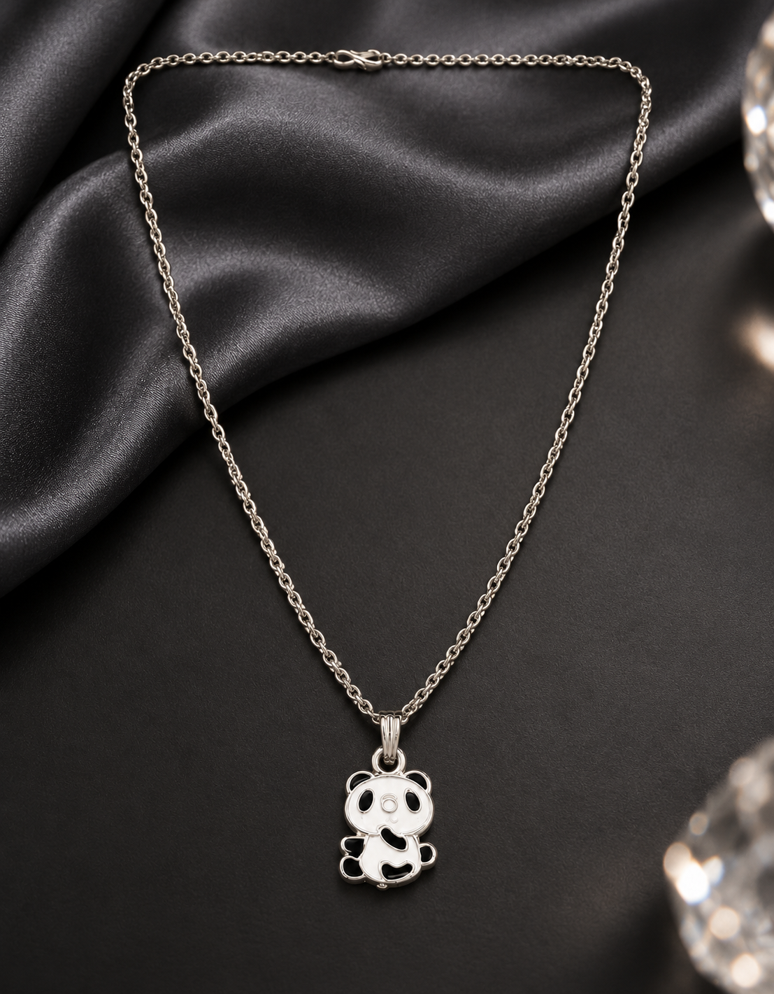 Urthn Glamorous Silver Plated Panda Shape Pendant Jewellery for Women(Pack Of 12)