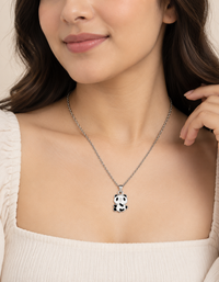 Urthn Glamorous Silver Plated Panda Shape Pendant Jewellery for Women