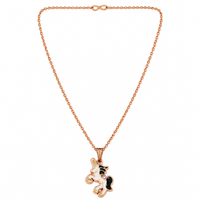 Urthn Fashionable Rose Gold Plated Unicorn Shape Pendant Chain Necklace for Women(Pack Of 12)