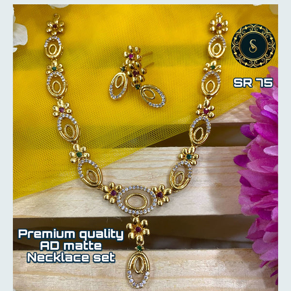 Siara Collections Gold Plated Ad Stone Necklace Set