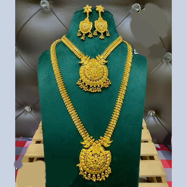 Siara Collections Forming Gold Plated Double Necklace Set
