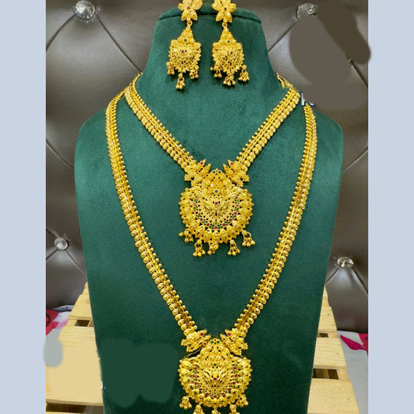 Siara Collections Forming Gold Plated Double Necklace Set