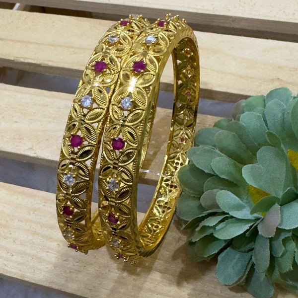 Siara Collections Forming Gold Austrian Stone Bangles Set