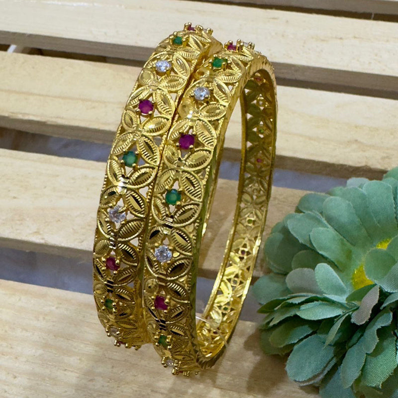 Siara Collections Forming Gold Austrian Stone Bangles Set