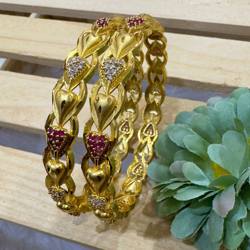 Siara Collections Forming Gold Austrian Stone Bangles Set