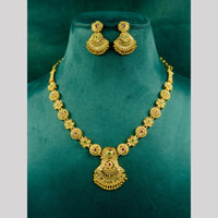 Siara Collections Gold Plated Pota Stone Necklace Set
