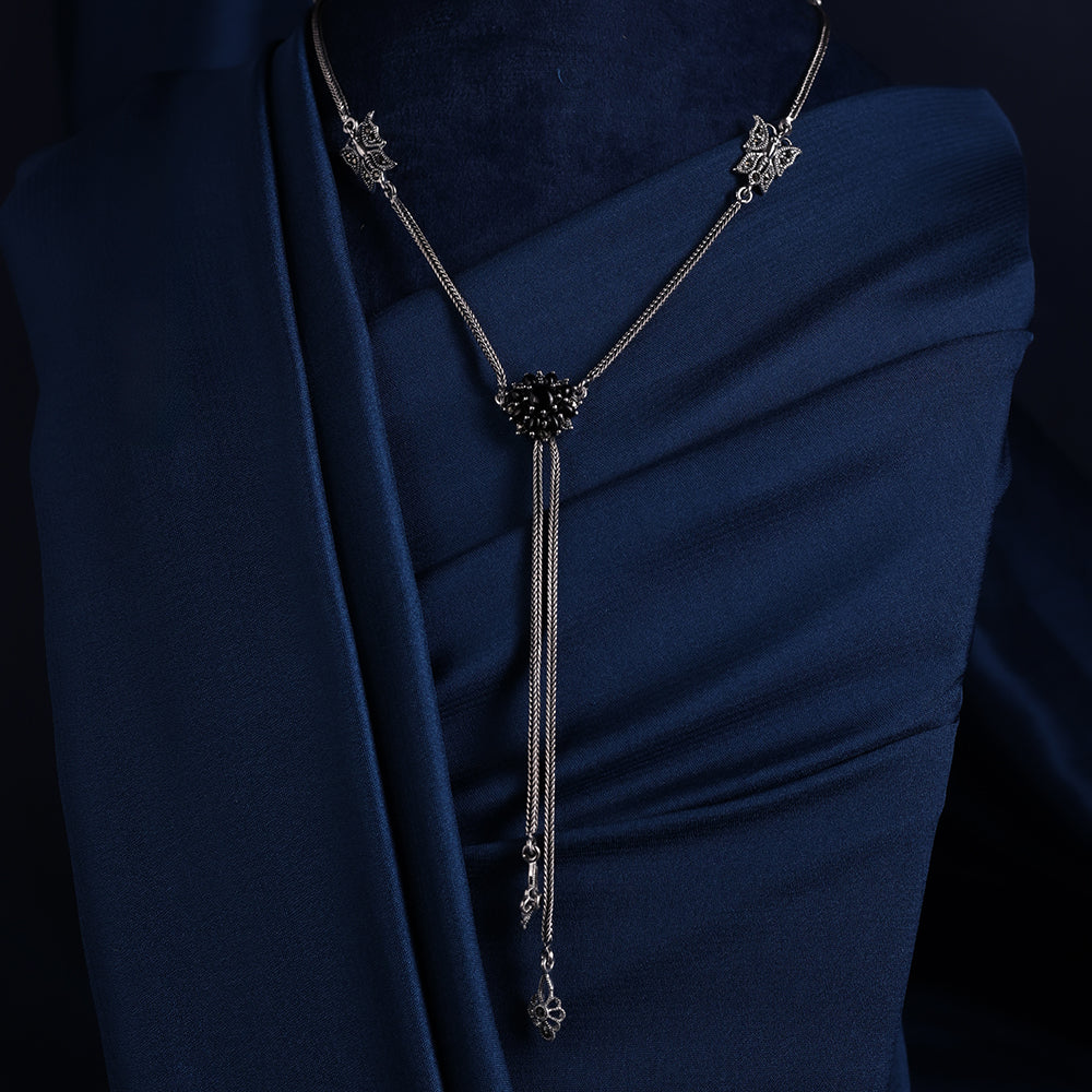 AllWell Jewellery Elegant Shadow Fly 925 Sterling Silver Long Necklace