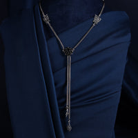 AllWell Jewellery Elegant Shadow Fly 925 Sterling Silver Long Necklace