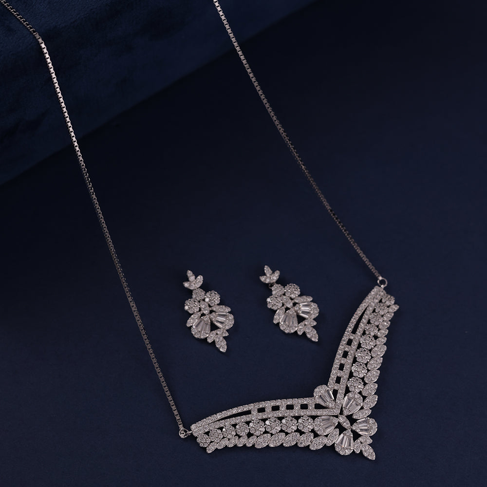 AllWell Jewellery Royal Regal Frost 925 Sterling Silver Necklace Set