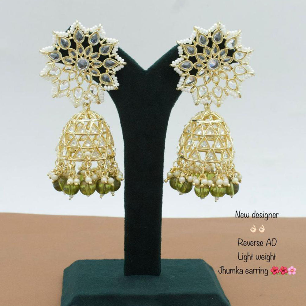 light weight kundan jhumki earrings