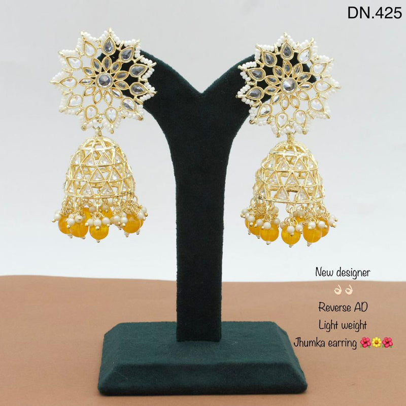 JCM Jewellery Gold Plated Crystal Stone Jhumki Earrings