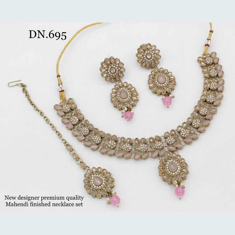 JCM Jewellery Gold Plated Crystal Stone Necklace Set