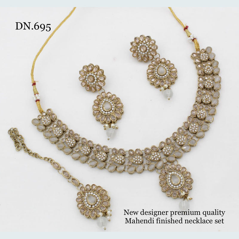 JCM Jewellery Gold Plated Crystal Stone Necklace Set