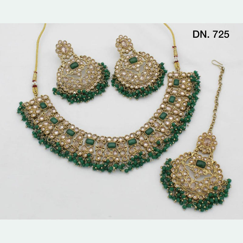 JCM Jewellery Gold Plated Crystal Stone Necklace Set