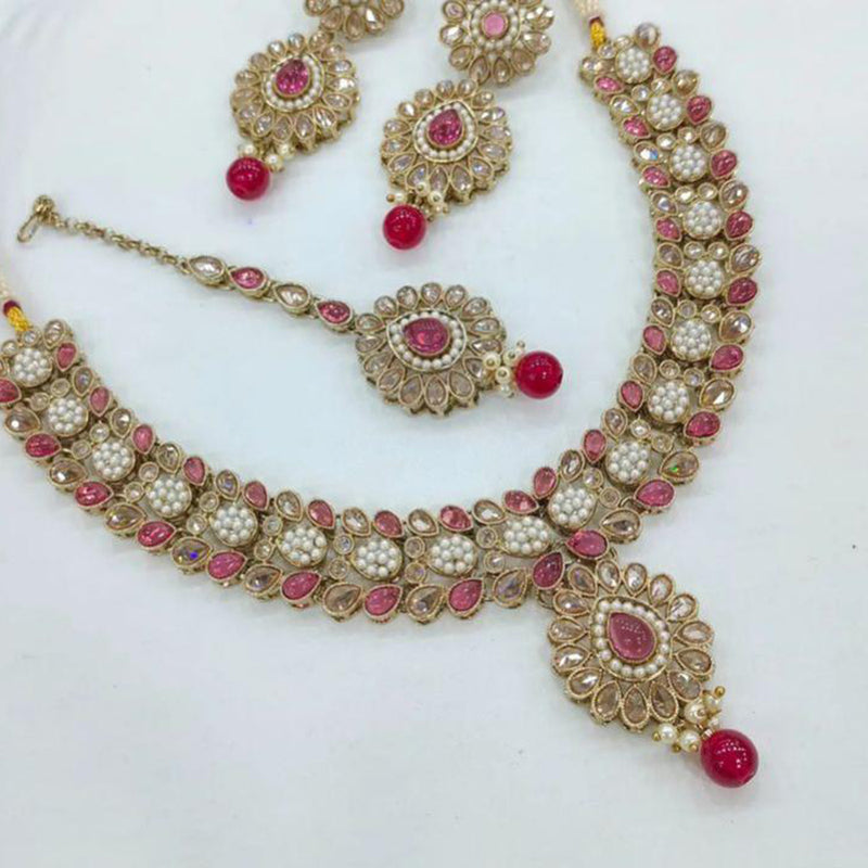 JCM Jewellery Gold Plated Crystal Stone Necklace Set