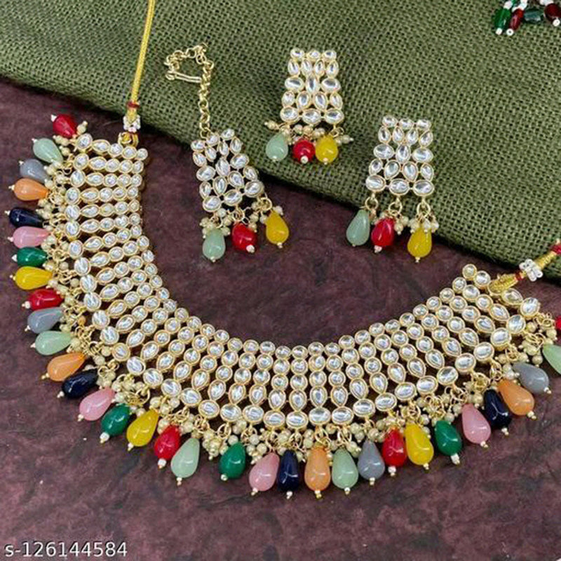 Jcm Jewellery Gold Plated Kundan Stone Necklace Set