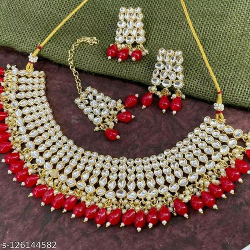 Jcm Jewellery Gold Plated Kundan Stone Necklace Set