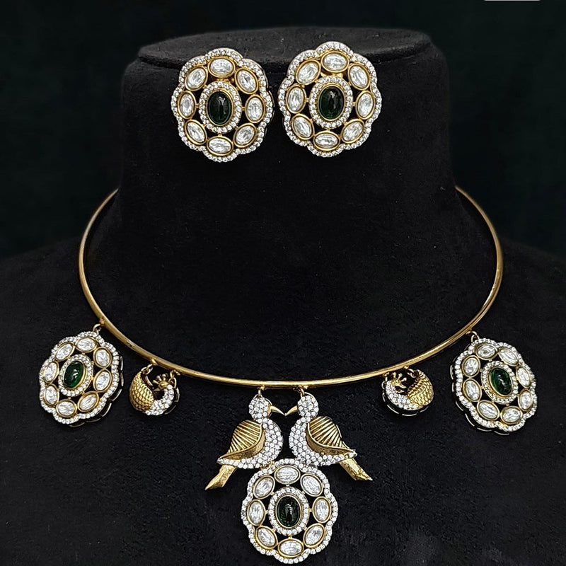 Jcm Jewellery Gold Plated Kundan Stone Choker Necklace Set