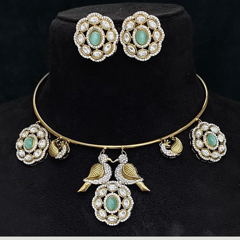 Jcm Jewellery Gold Plated Kundan Stone Choker Necklace Set