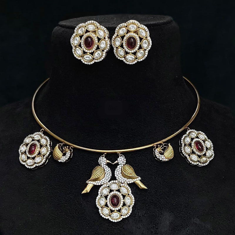 Jcm Jewellery Gold Plated Kundan Stone Choker Necklace Set