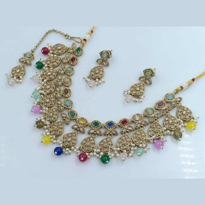 Jcm Jewellery Gold Plated Crystal Stone Necklace Set