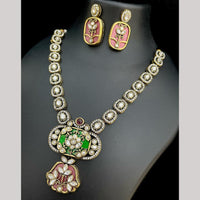 JCM Jewellery Gold Plated Polki Kundan Stone Necklace Set