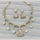 JCM Jewellery Gold Plated Druzy Crystal Stone Necklace Set