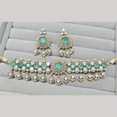 JCM Jewellery Gold Plated Polki Kundan Stone Choker Necklace Set