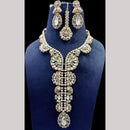 JCM Jewellery Gold Plated Polki Kundan Stone Long Necklace Set