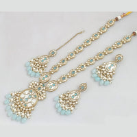 JCM Gold Plated Polki Kundan Stone Necklace Set