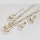 JCM Gold Plated Polki Kundan Stone Necklace Set