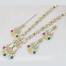 JCM Gold Plated Polki Kundan Stone Necklace Set