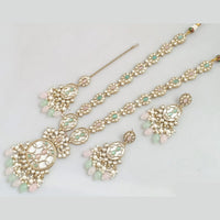 JCM Gold Plated Polki Kundan Stone Necklace Set