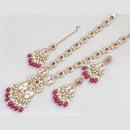 JCM Gold Plated Polki Kundan Stone Necklace Set