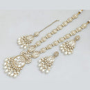 JCM Gold Plated Polki Kundan Stone Necklace Set