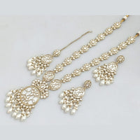 JCM Gold Plated Polki Kundan Stone Necklace Set