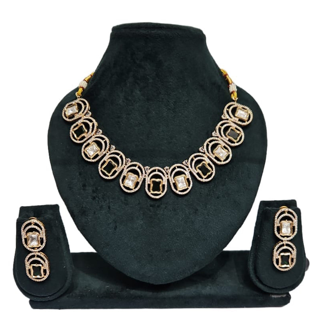 JCM Gold Plated Crystal And Austrain Stone Necklace Set