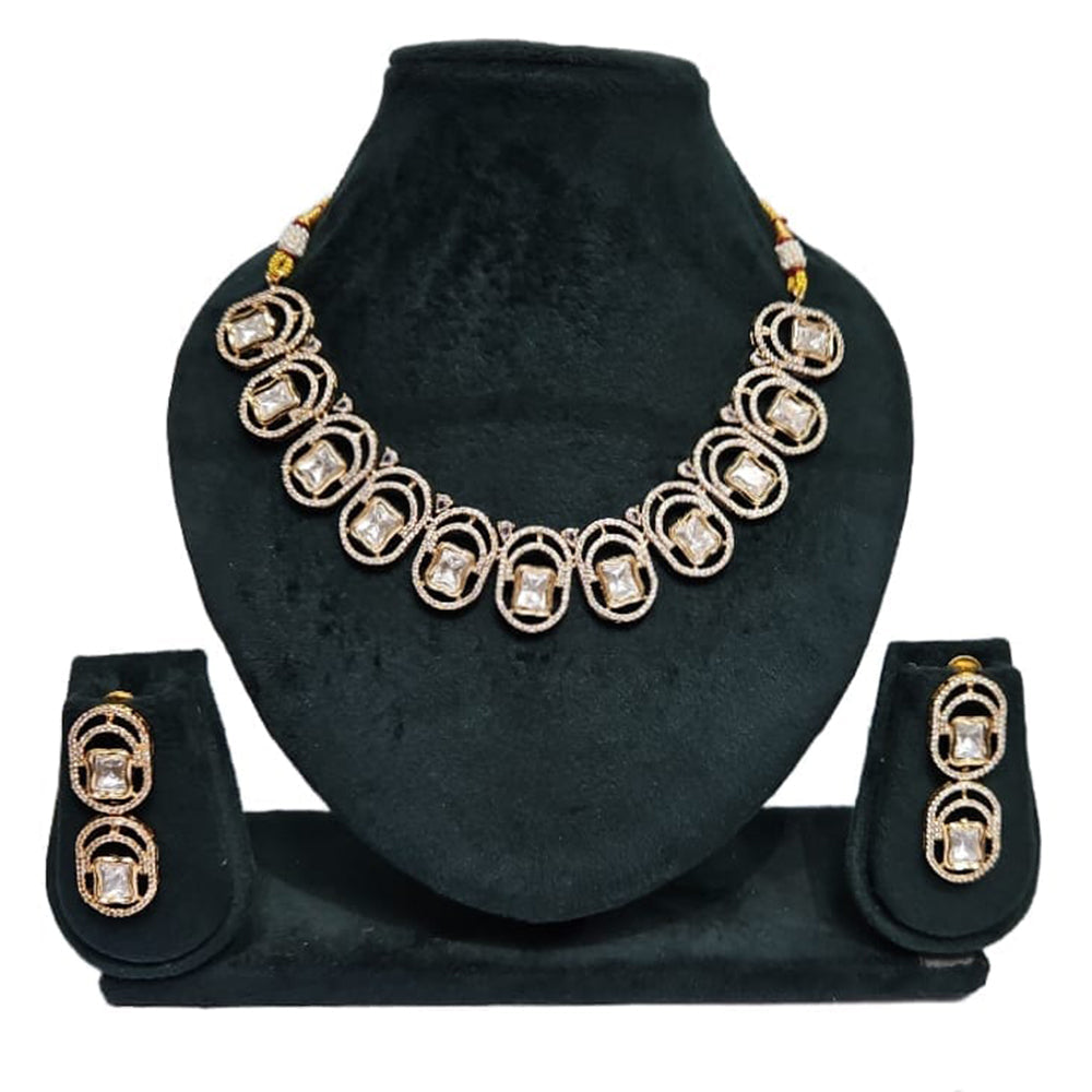 JCM Gold Plated Crystal And Austrain Stone Necklace Set