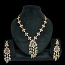 JCM Gold Plated Polki Kundan Stone Necklace Set