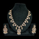 JCM Gold Plated Polki Kundan Stone Necklace Set