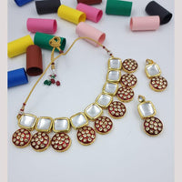 JCM Gold Plated Kundan Stone And Meenakari Necklace Set