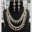 JCM Gold Plated Polki Kundan Stone And Beads Necklace Set