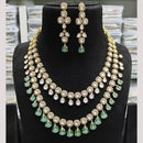 JCM Gold Plated Polki Kundan Stone And Beads Necklace Set