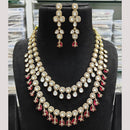 JCM Gold Plated Polki Kundan Stone And Beads Necklace Set