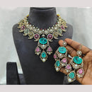 JCM Gold Plated American Diamond Necklace Set